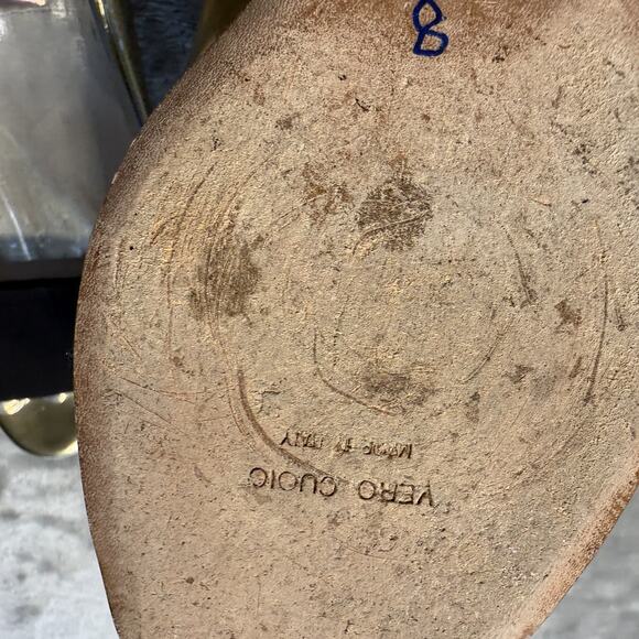 Rupert Sanderson London Gold Mirror Peep Open Toe Black Bow Retro Style Flats - Picture 8 of 13